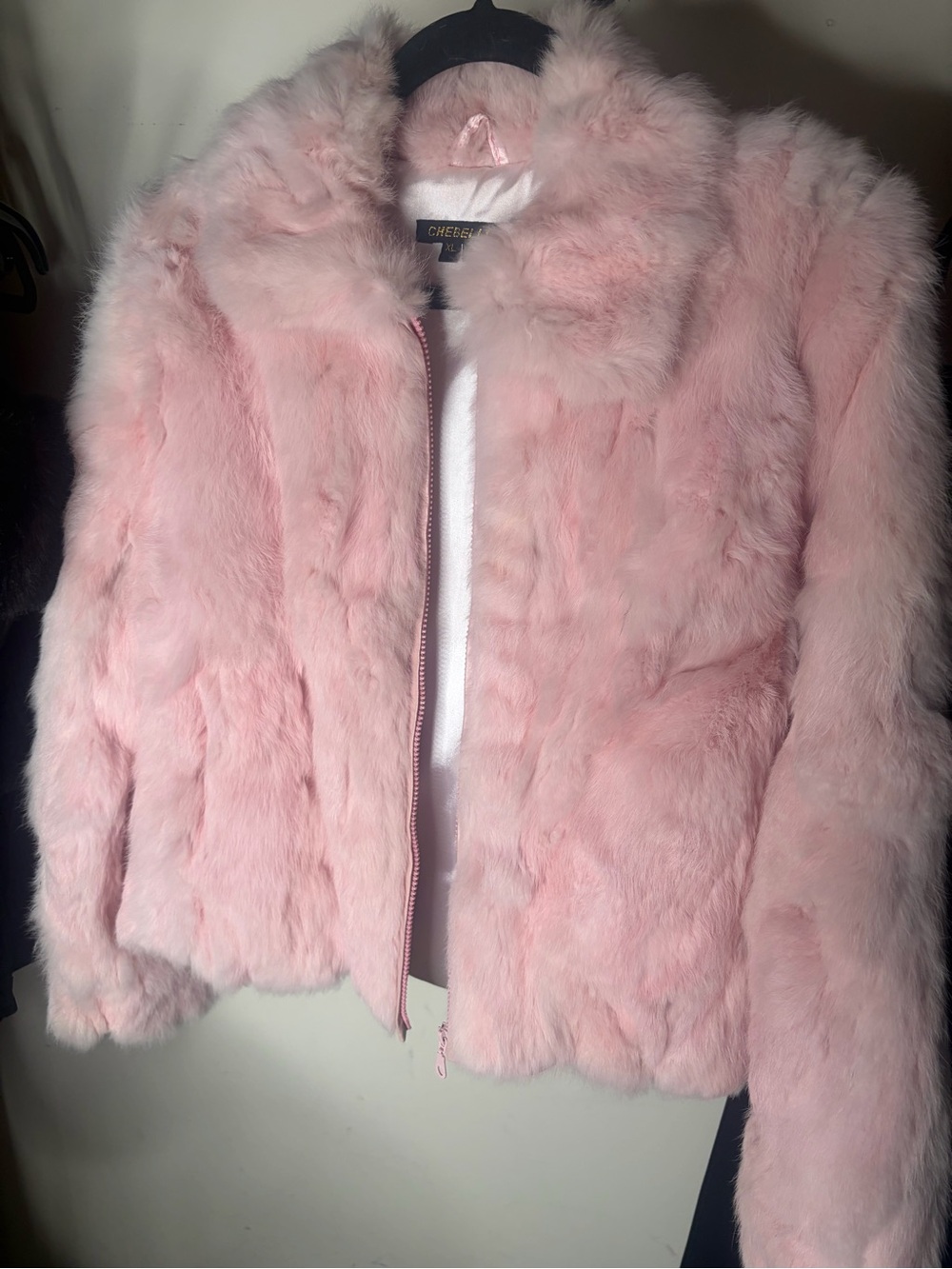 Blush Pink Fuzzy Fur Teddy Jacket by Chebello